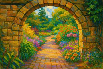 Flower-filled path through the arch by Imperial Art House