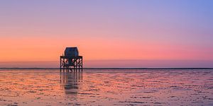 Panorama eines Sonnenuntergangs auf Engelsmanplaat