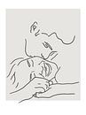Jij bent de allerliefste! (lijntekening verlieft stel portret man vrouw zoen kus line art liefde) van Natalie Bruns thumbnail