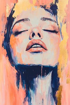 Expressive portrait of a woman in colours by Poster Art Shop