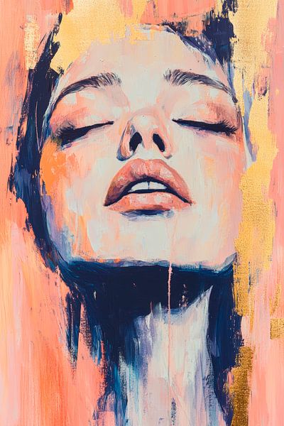 Ausdrucksstarke Frauenporträt in Farben von Poster Art Shop