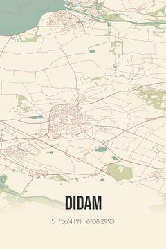 Vintage landkaart van Didam (Gelderland) van MijnStadsPoster