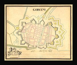 Alte Karte der Stadt Gorinchem aus der Zeit um 1652.