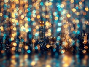 Ein neues Jahr und eine Weihnachtsstadt, in der die Wolkenkratzer