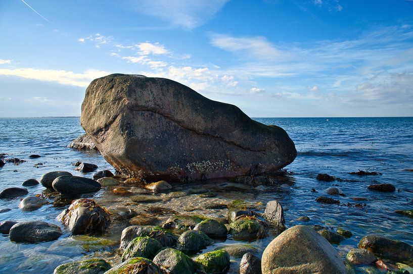 Stone beach in Denmark by the sea by Martin Köbsch