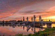 Stadsbrug Kampen zonsondergang van Fotografie Ronald thumbnail