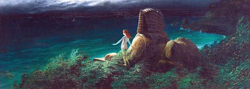 Sphynx met Undine, Karl Wilhelm Diefenbach - 1902