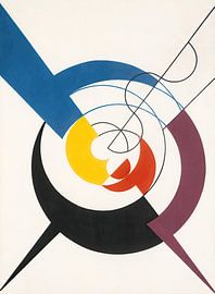 Dynamische constructie, interpenetratie van spiralen en diagonalen (1942) door Sophie Taeuber-Arp