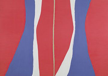 Abstracte compositie in rood, blauw en wit van Niklas Maximilian