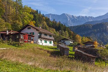 Alpage de Graseck avec les montagnes du Wetterstein