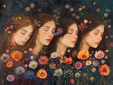 vrouwen bloemen en sterren van Egon Zitter