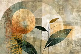 Orangefarbener Kreis von Blumen Studio