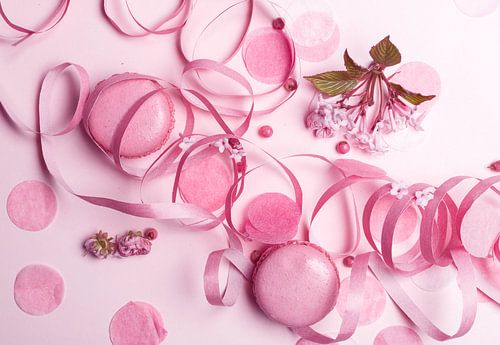 Een roze macaron feestje
