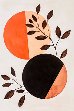 Abstract circles with plant motifs by Poster Art Shop