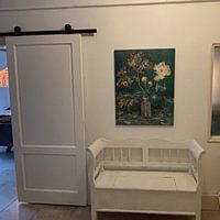 Kundenfoto: Pfingstrosen und blauer Rittersporn - Vincent van Gogh, auf Leinwand