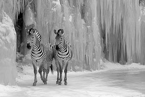 Zebra's in einer skandinavischen Landschaft