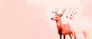 Delicate deer friends in soft light by Poster Art Shop
