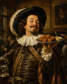 Baroque Gentleman with Bitterballen by Peter Pen Drawings and Paintings