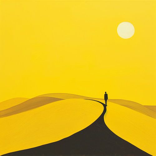 Geel Schilderij Minimalistisch