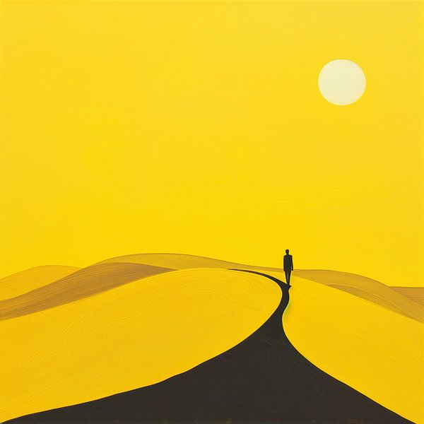 Geel Schilderij Minimalistisch van Surreal Media