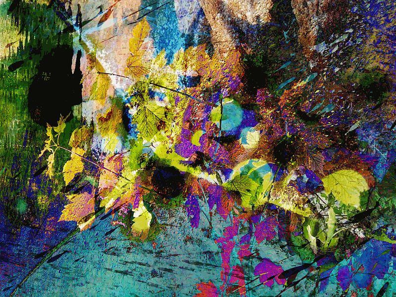 Modern, Abstract Digitaal Kunstwerk – Love And Stardust van Art By Dominic