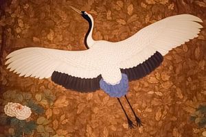 Kranich mit ausgebreiteten Flügeln