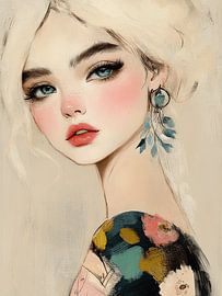 Modern portrait in pastel colours by Carla Van Iersel