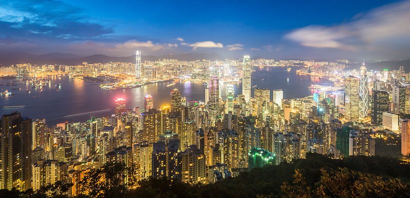 Hong Kong Skyline van Claudio Duarte