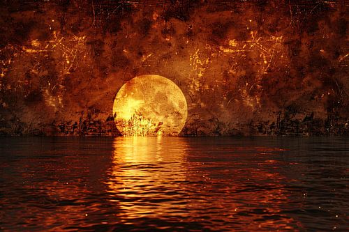 Maanlicht over wateroppervlak