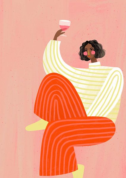 La femme au verre de vin par Bea Müller