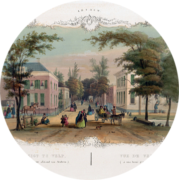 Hendrik Wilhelmus Last, Straat in Velp bij Arnhem, 1827 - 1873 van Atelier Liesjes