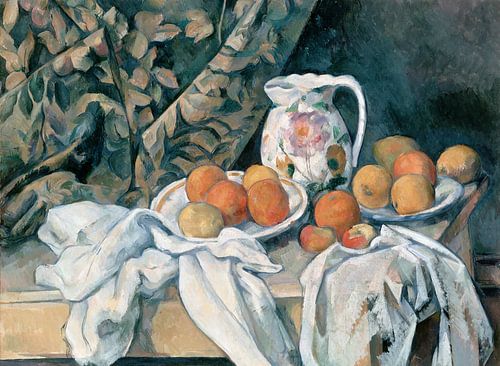 Stillleben mit Vorhang, Paul Cézanne