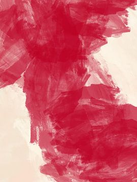 Abstrakte Malerei in Rot und Weiß von Dina Dankers