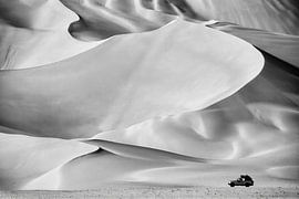 Sahara Desert. Sand dunes. 4x4 vehicle. by Frans Lemmens