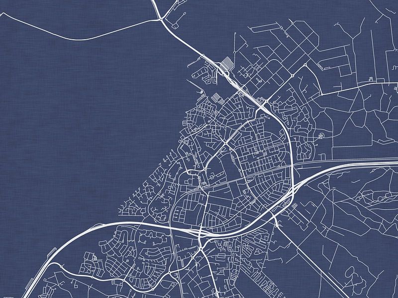 Kaart van Harderwijk in Royaal Blauw van De Kaartenwinkel