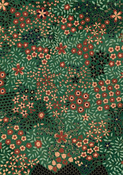 Japanese floral print pattern, G.A. Audsley by Masterful Masters