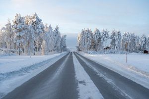 An icy road in Lapland.