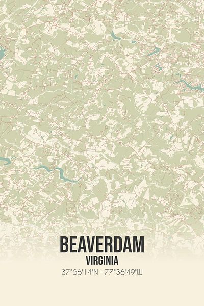 Vintage map of Beaverdam (Virginia), USA. by Prints of Place