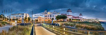 Station balnéaire de Binz avec Seebrücke le soir sur Voss Fine Art Fotografie