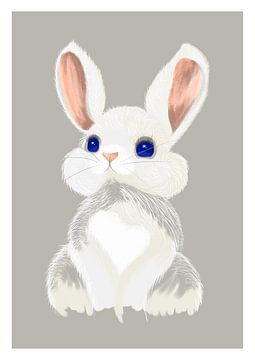 Illustratie van een schattig konijntje van Marith Buma