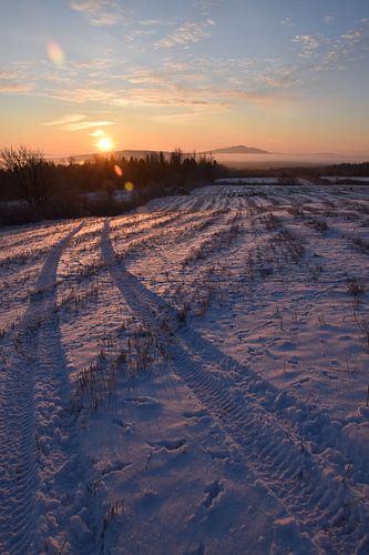 Een zonsopgang op een koude ochtend