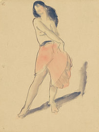 Robert Henri - Danseres in rode rok, nr. 2, ca. 1912