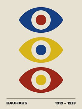 Bauhaus-Augen in Primärfarben