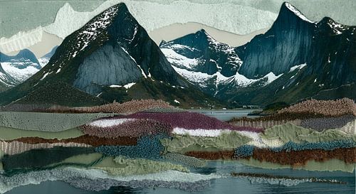 Lofoten Fjord in winter