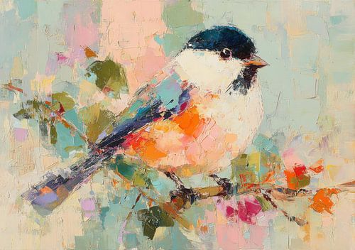 Kleurrijke vogel op een tak