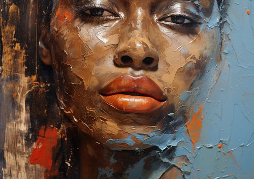 Abstract portret van een vrouw (Mixed Media 03)