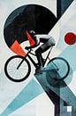 Radfahrer in abstrakter Kunst von Poster Art Shop Miniaturansicht