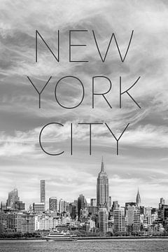 NYC Midtown Manhattan | Tekst & Skyline van Melanie Viola