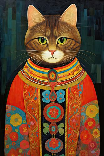 Abstract portret van een kat