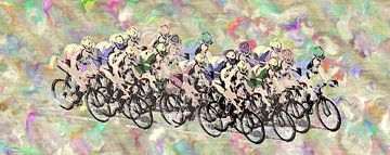 peloton of cyclists by ! Grobie